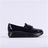 Wonders Odisei Slip On Link Wedge Loafer - Navy Patent